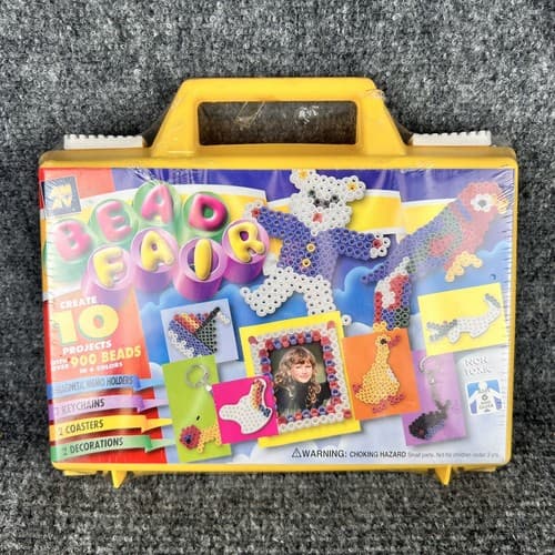 AMAV Vintage Bead Fair Colorful Beadwork Kit NEW SEALED #2244 Yellow Case - Thumbnail 2