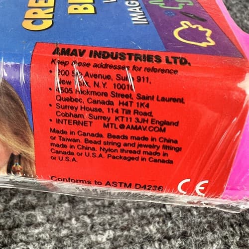 AMAV Vintage 1001 Beads Colorful Beadwork Kit NEW SEALED #2224 Pink Case - Thumbnail 4