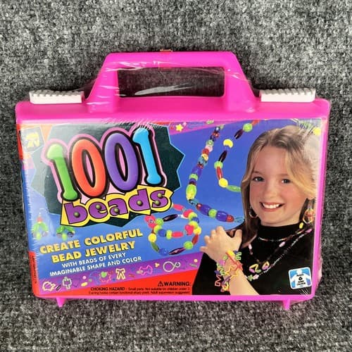 AMAV Vintage 1001 Beads Colorful Beadwork Kit NEW SEALED #2224 Pink Case - Thumbnail 2