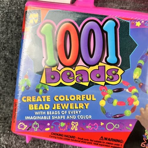 AMAV Vintage 1001 Beads Colorful Beadwork Kit NEW SEALED #2224 Pink Case - Thumbnail 3