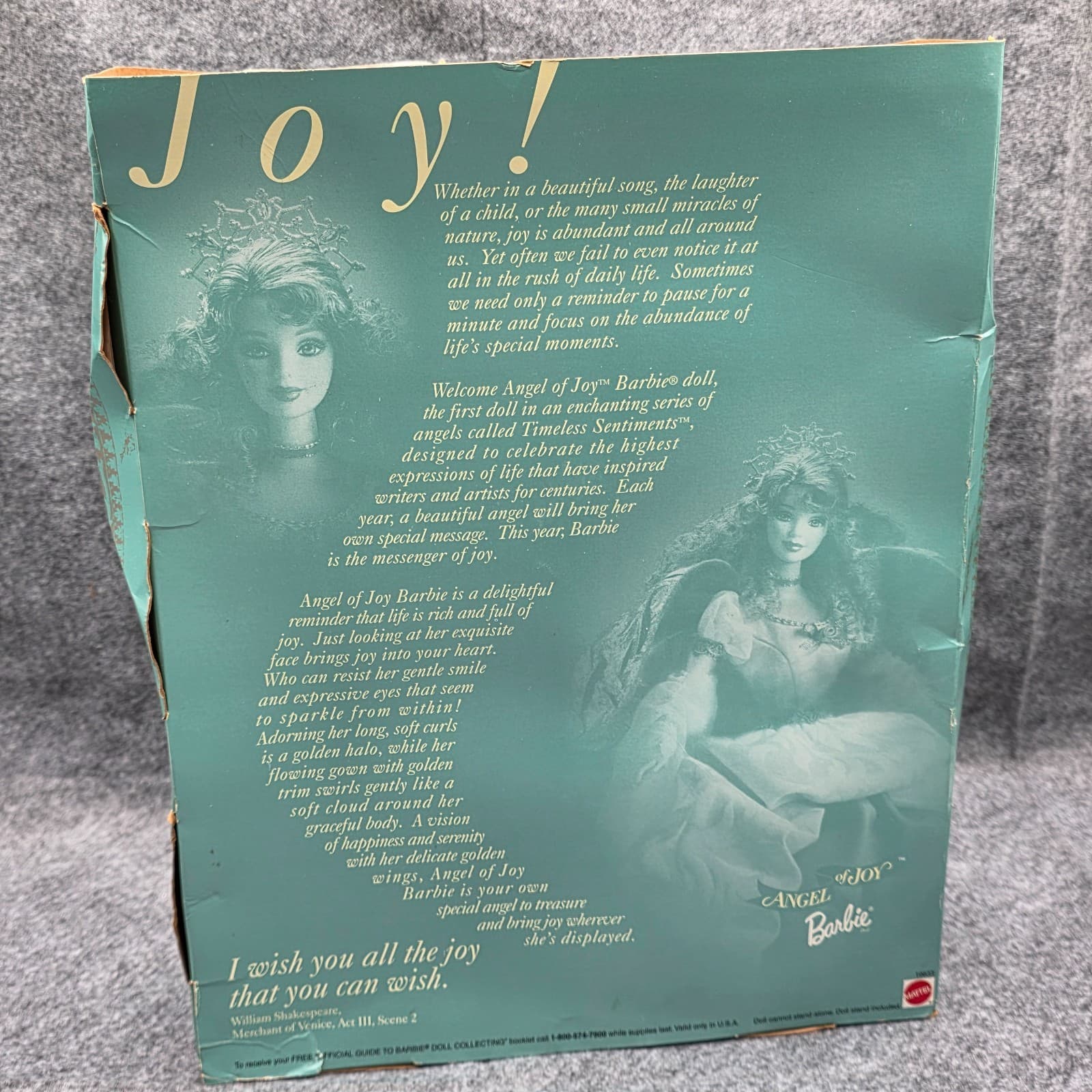YELLOWED Mattel 1998 Barbie Angel of Joy Doll #19633 Timeless Sentiments Vintage - Thumbnail 10