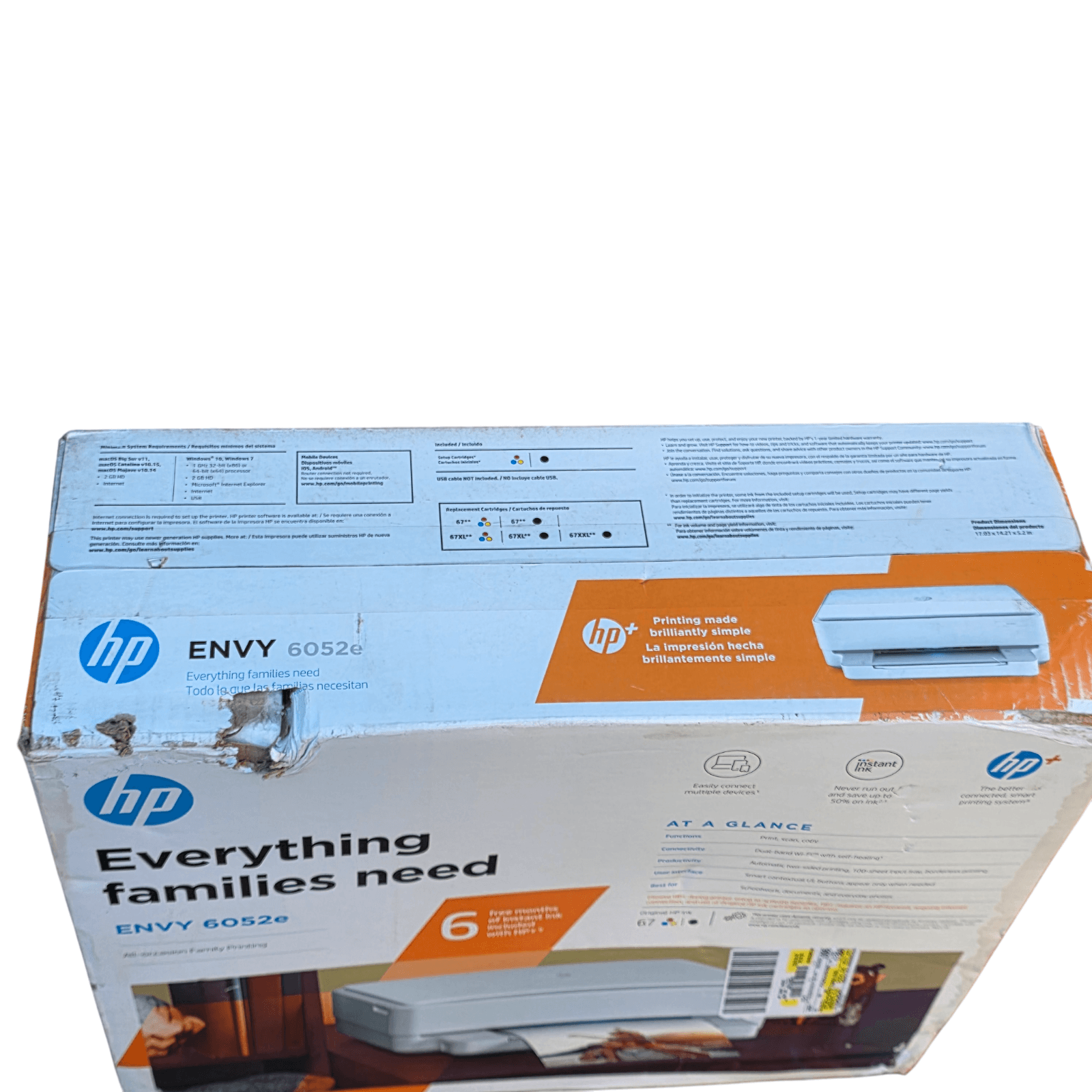 HP HP ENVY 6052e All-in-One Wireless Color Inkjet Printer White - Thumbnail 4