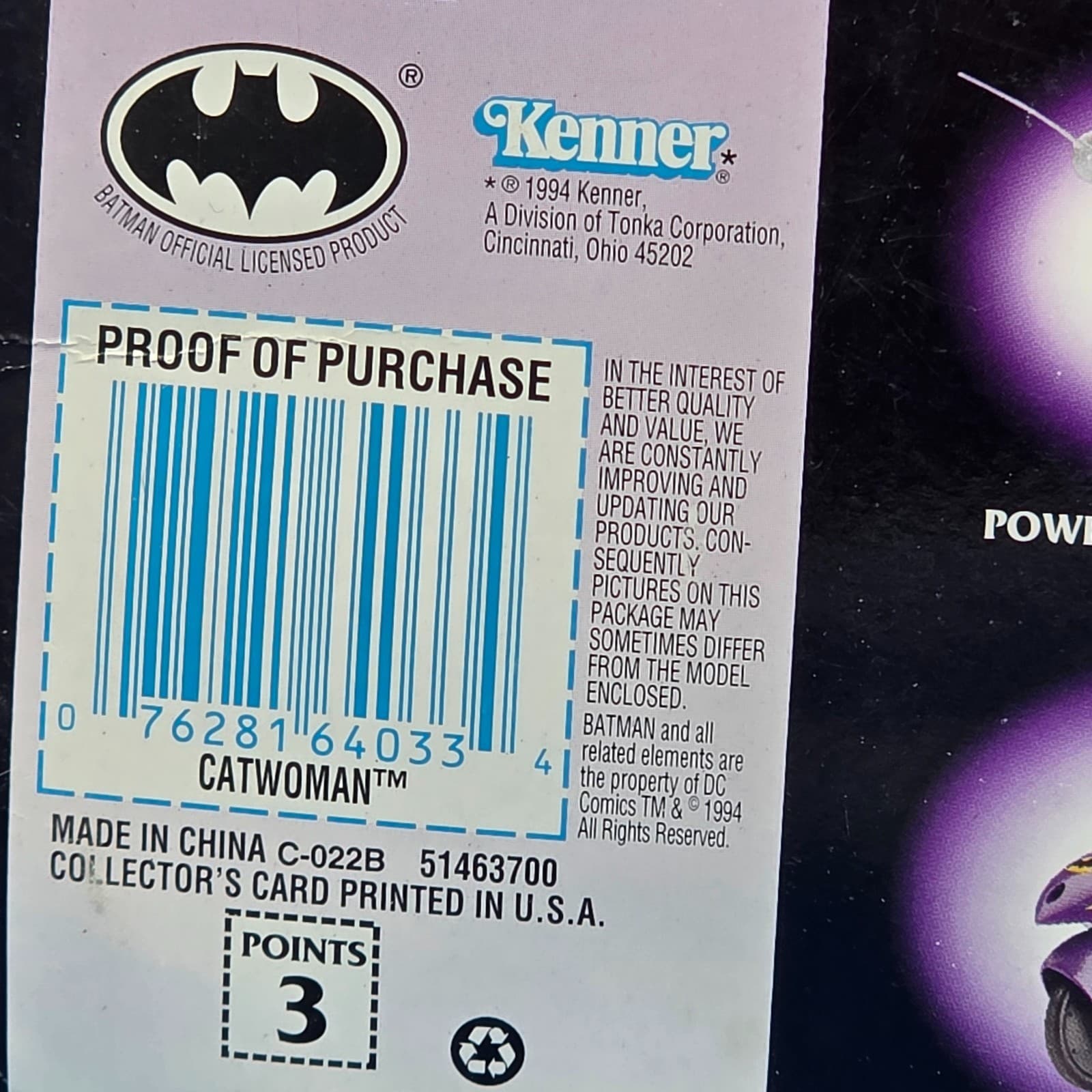 Catwoman 1994 LEGENDS OF BATMAN DC Comics Kenner MOC - Thumbnail 3
