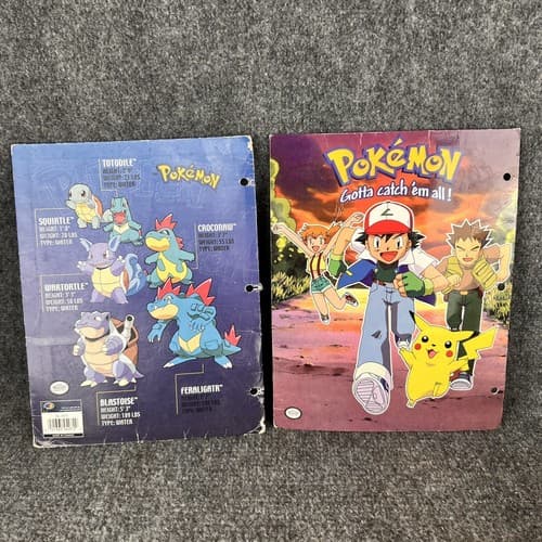 VTG 1999 & 2002 Pokemon Gotta Catch 'Em All & Water Type Nintendo Folder - Thumbnail 3