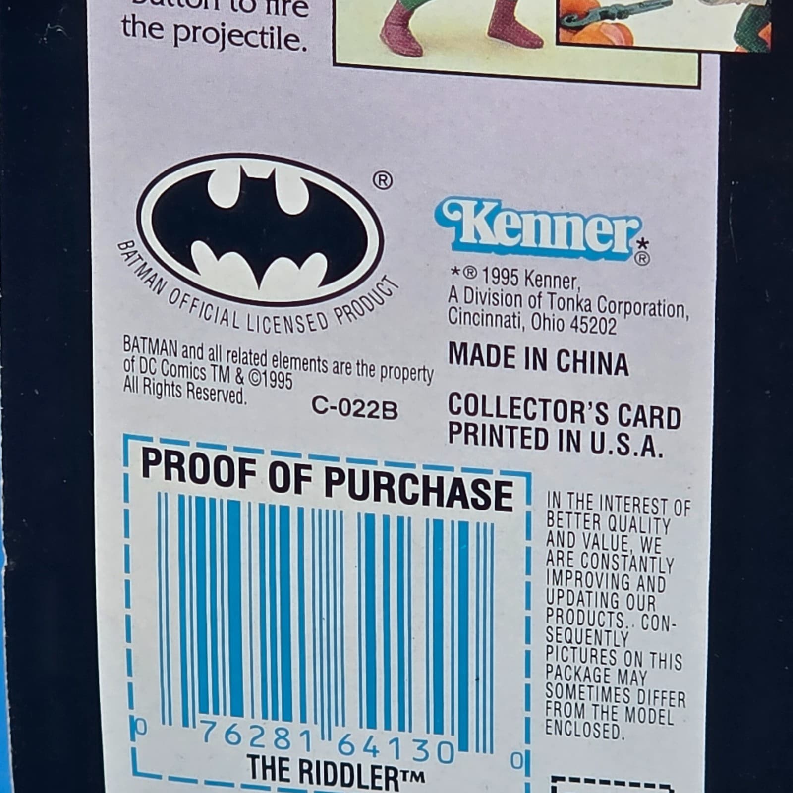 Legends of Batman The Riddler w/ Firing Question Mark 1995 5" Action Figure NEW - Thumbnail 5
