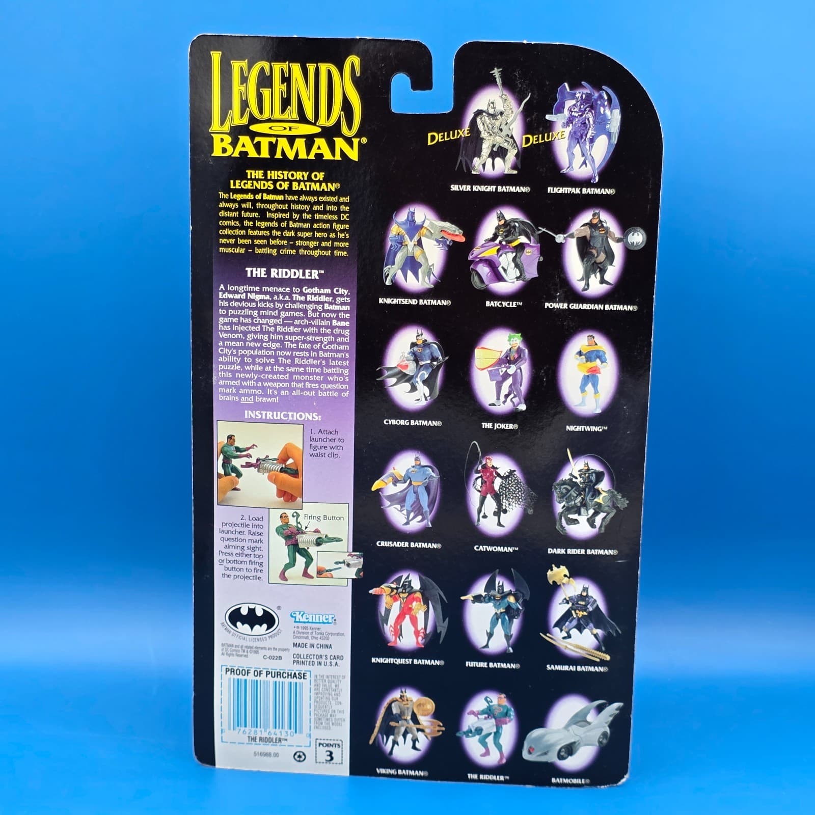 Legends of Batman The Riddler w/ Firing Question Mark 1995 5" Action Figure NEW - Thumbnail 4