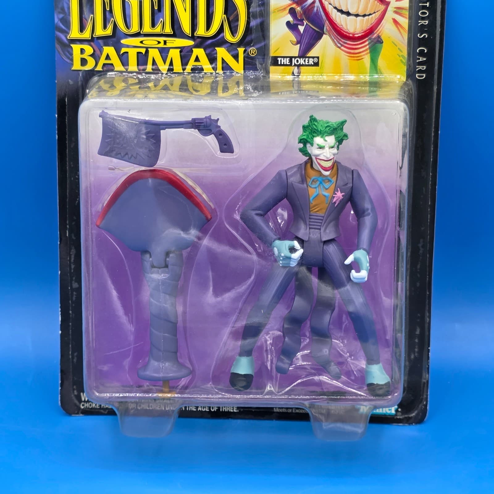 Legends of Batman The Joker Figure w/ Snapping Jaw Collector's Card 1994 Kenner - Thumbnail 2