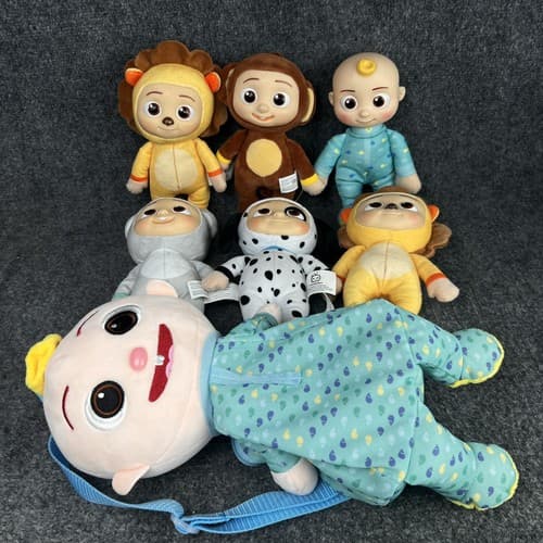 Cocomelon JJ 8” Plush Doll And Plush Backpack Lion Monkey Dog Koala Fit Lot Of 7 - Thumbnail 2