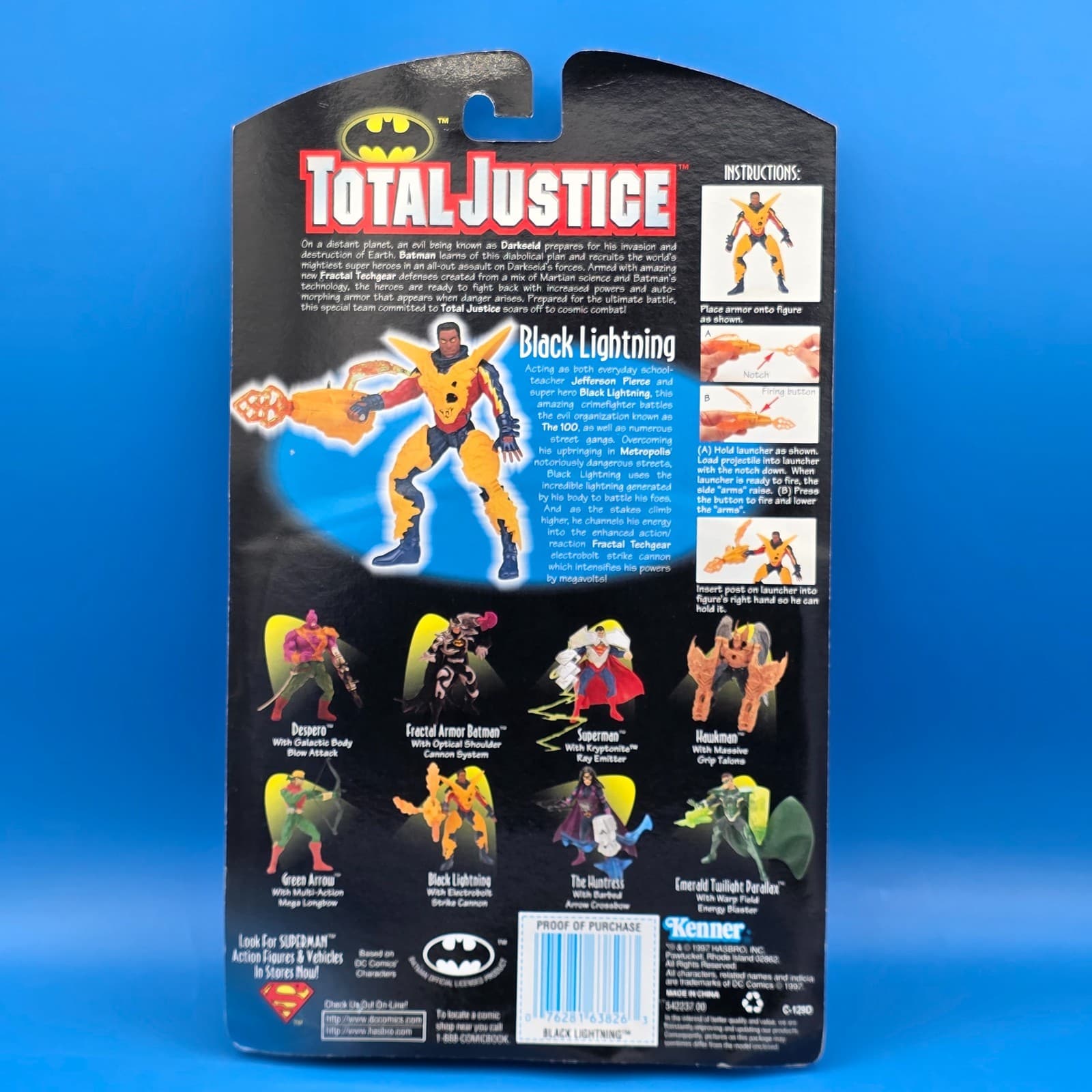 Kenner 1997 Batman Total Justice Black Lightning DC Comics Action Figure - Thumbnail 5