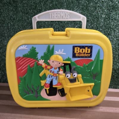 Bob The Builder Vintage Yellow 3D Lunch Box with Thermos By Thermos Fun Graphics - Thumbnail 4