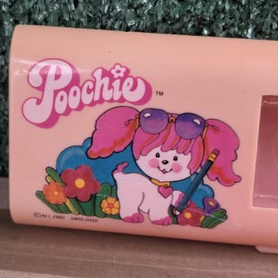 Poochie Pencil Case VINTAGE 1982 Mattel Pink Hard Case ADORABLE Japan 80s - Thumbnail 2