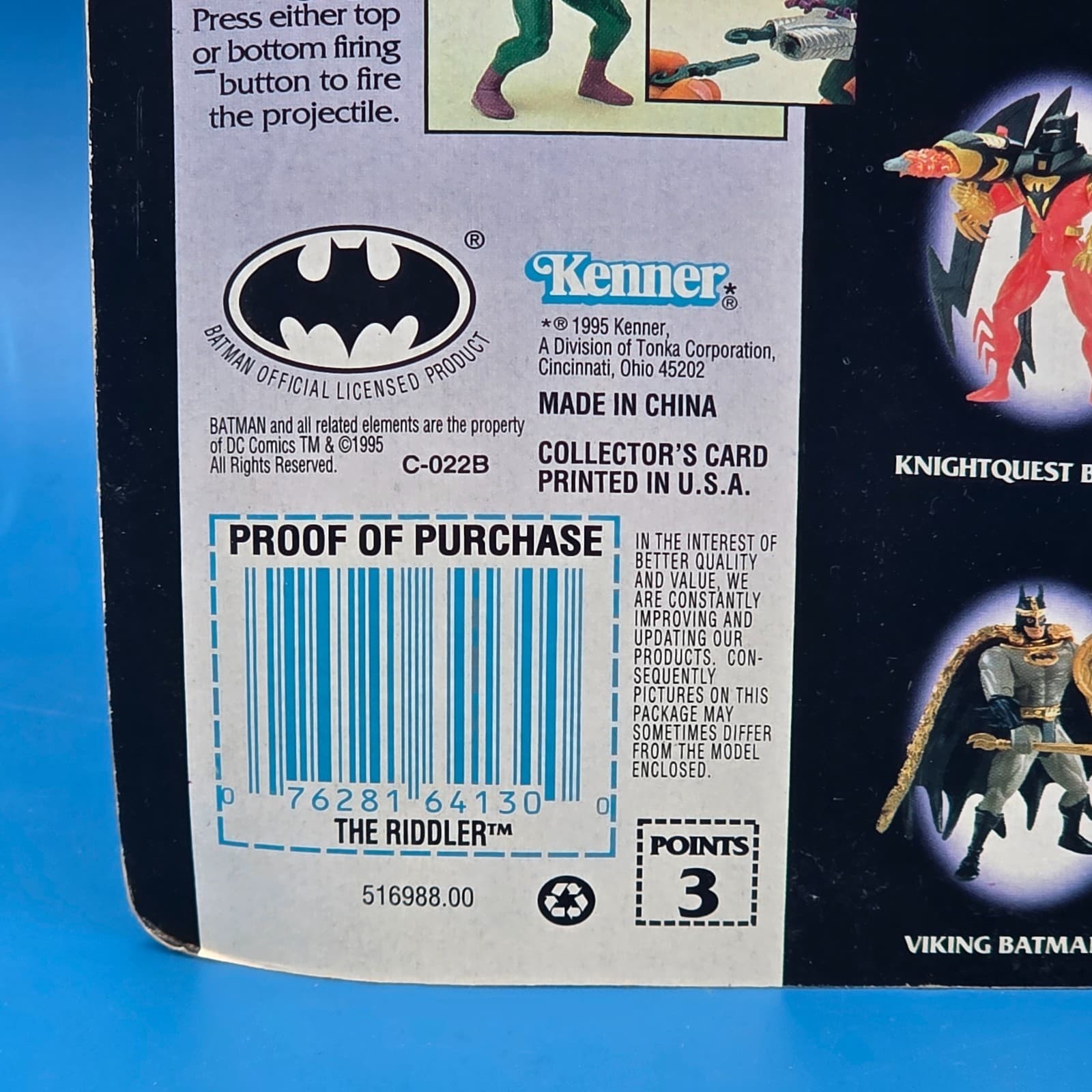 Legends of Batman The Riddler w/ Firing Question Mark 1995 5" Action Figure NEW - Thumbnail 5