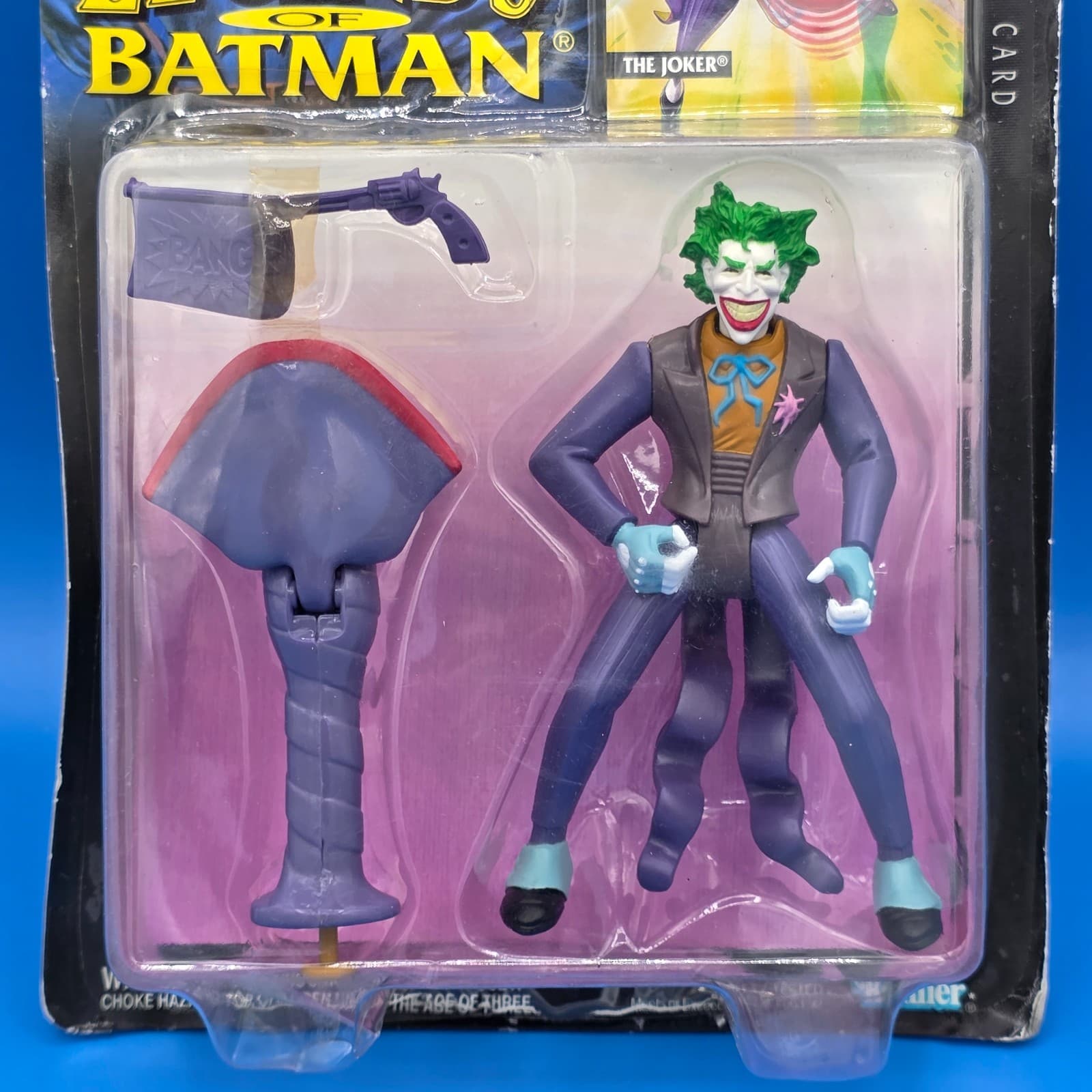 Legends of Batman The Joker Figure w/ Snapping Jaw Collector's Card 1994 Kenner - Thumbnail 6