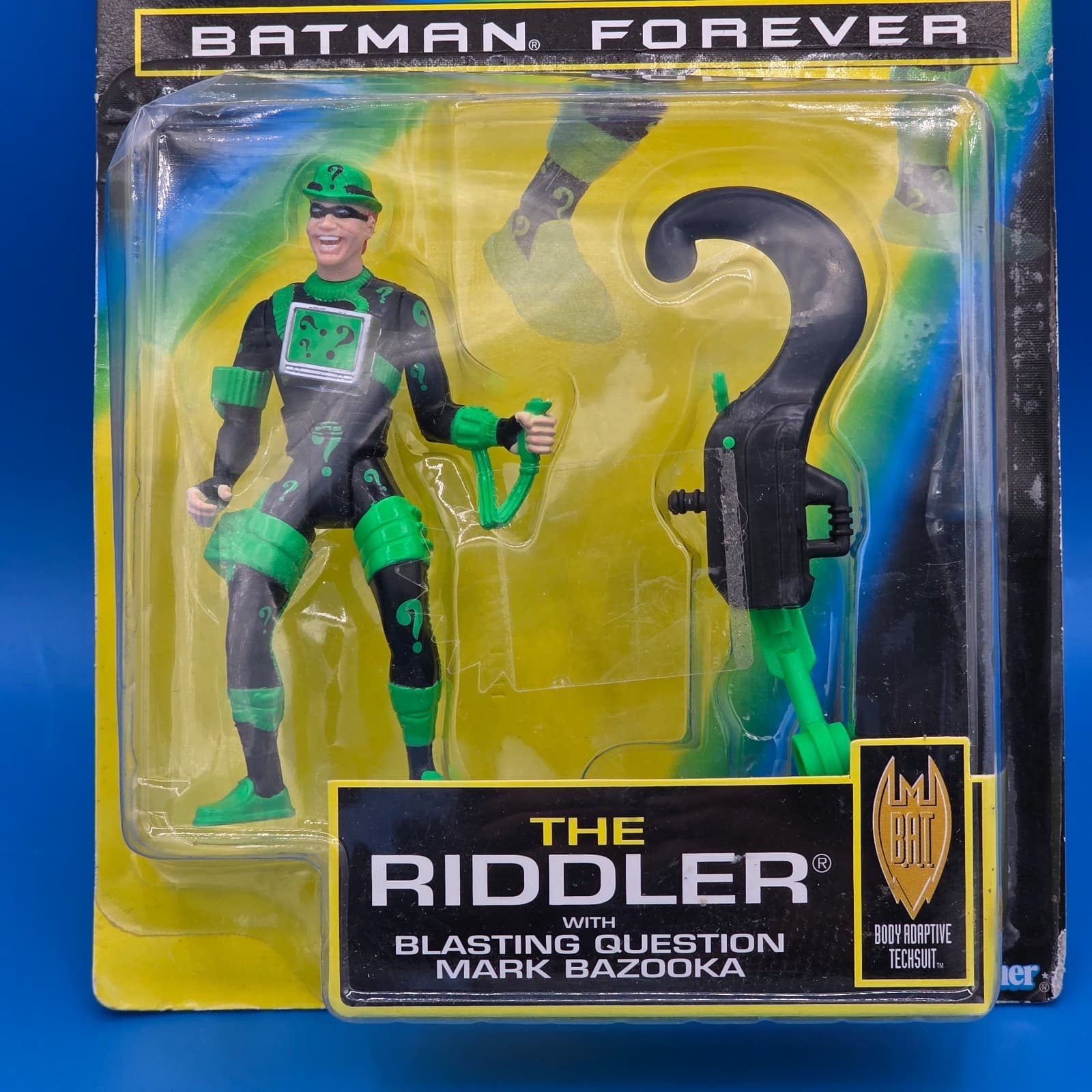1995 Kenner Batman Forever The Riddler With Blasting Question Mark Bazooka MOC - Thumbnail 2