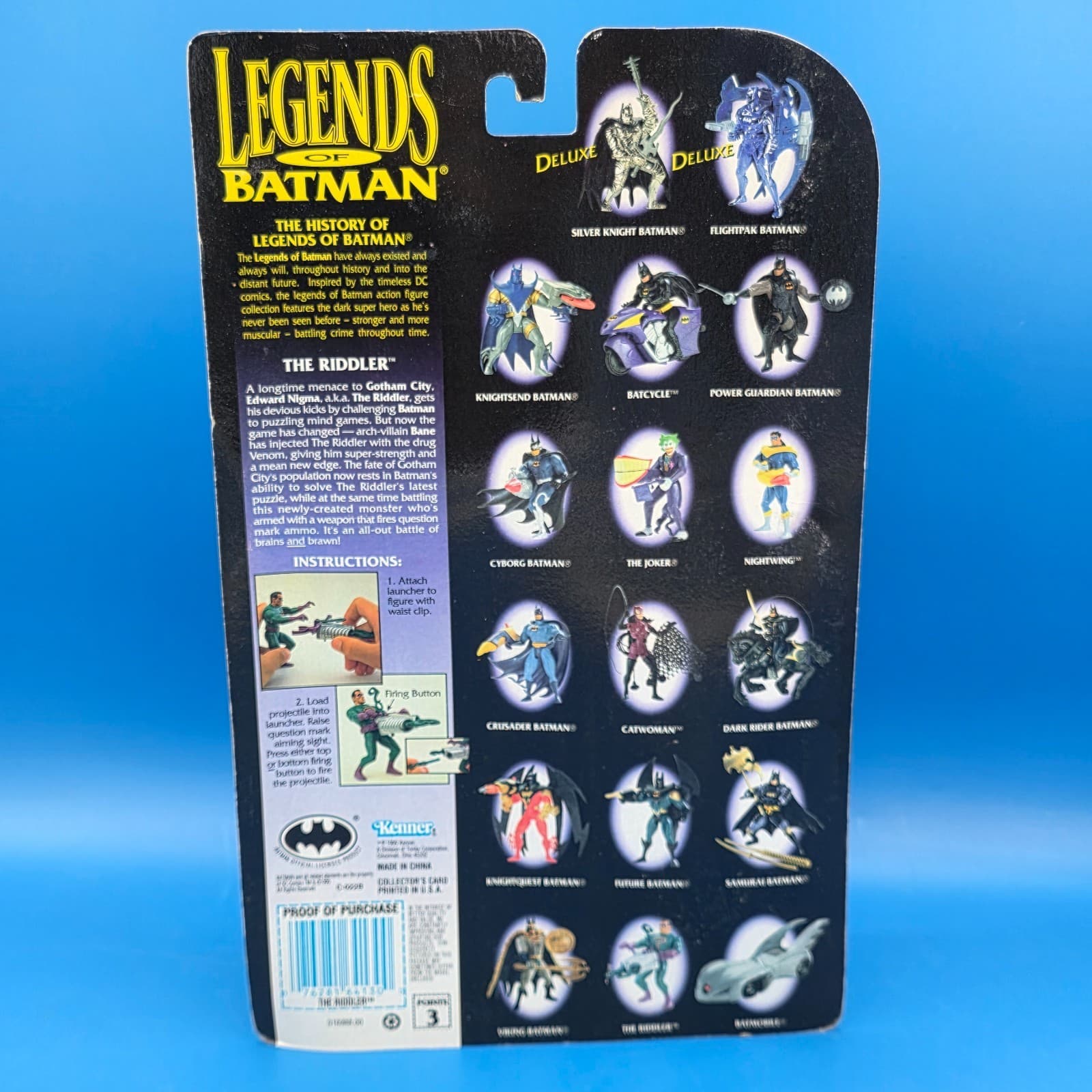 Legends of Batman The Riddler w/ Firing Question Mark 1995 5" Action Figure NEW - Thumbnail 4