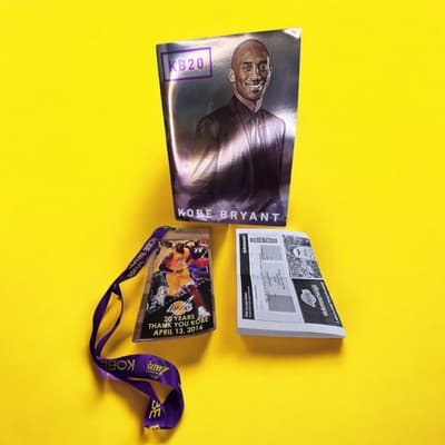 Kobe Bryant Commemorative Book Final Game 4/13 Staples Limited Edition Lanyard