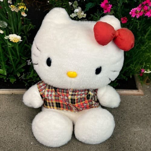 Vintage 1992 Sanrio 9” Hello Kitty In Overall Plush MISSING OVERALLS