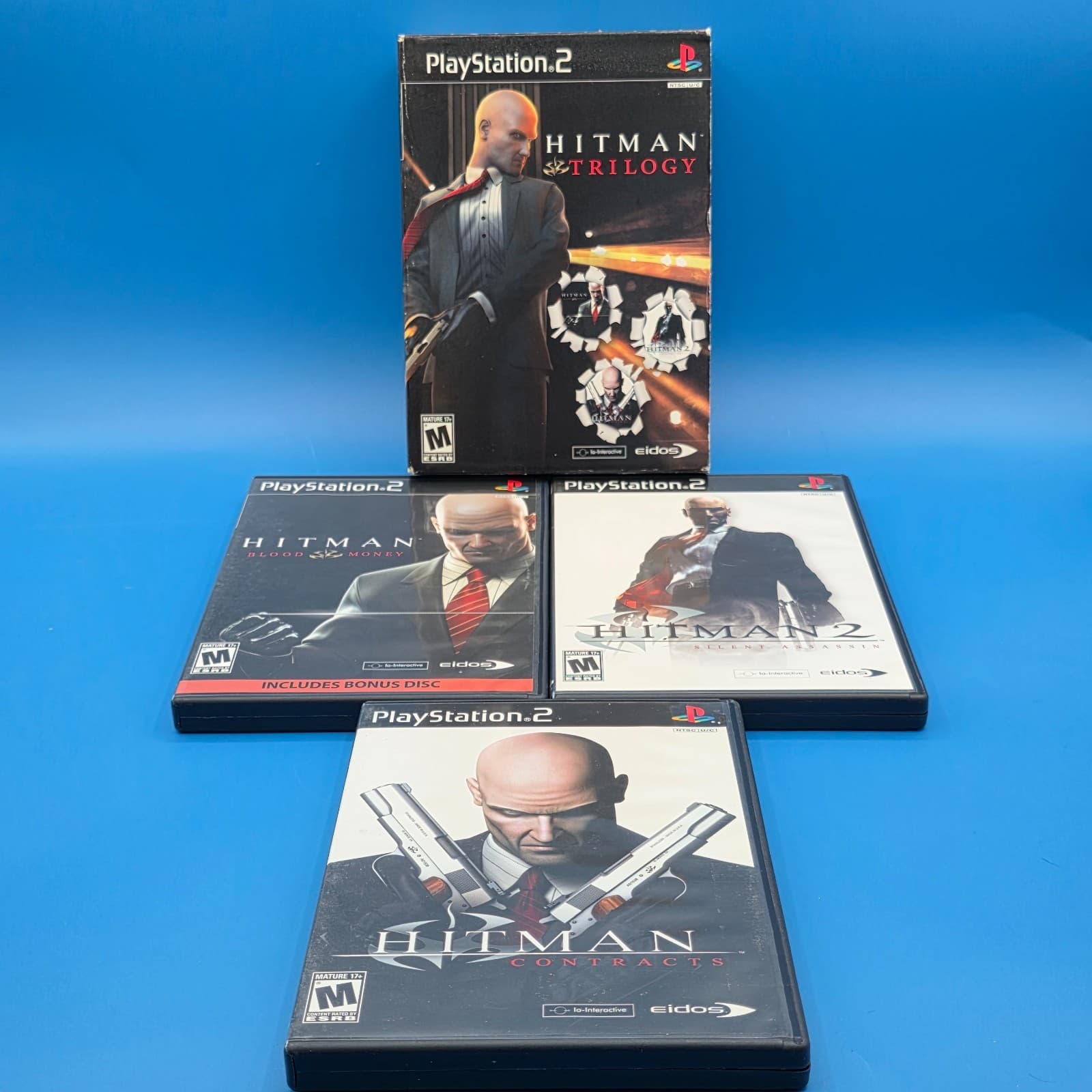 Hitman Trilogy PS2 (Sony PlayStation 2, 2007) Complete CIB w/manuals Tested
