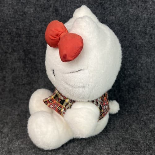 Vintage 1992 Sanrio 9” Hello Kitty In Overall Plush MISSING OVERALLS - Thumbnail 4