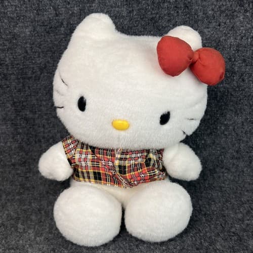 Vintage 1992 Sanrio 9” Hello Kitty In Overall Plush MISSING OVERALLS - Thumbnail 2