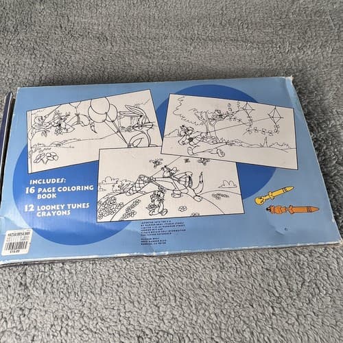 Vintage 1995 Looney Tunes Warner Coloring Book Crayons Set RARE w/box - Thumbnail 3