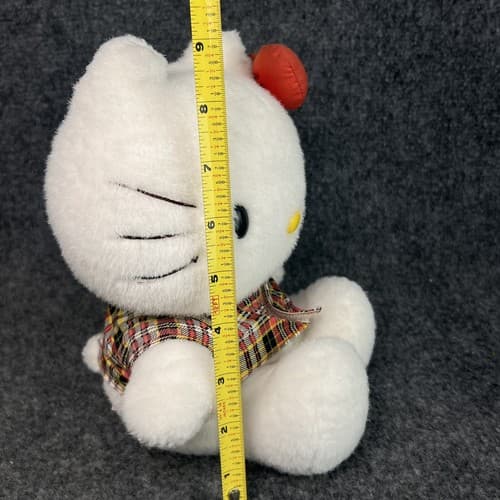 Vintage 1992 Sanrio 9” Hello Kitty In Overall Plush MISSING OVERALLS - Thumbnail 7