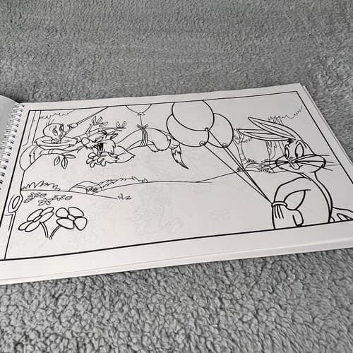 Vintage 1995 Looney Tunes Warner Coloring Book Crayons Set RARE w/box - Thumbnail 9