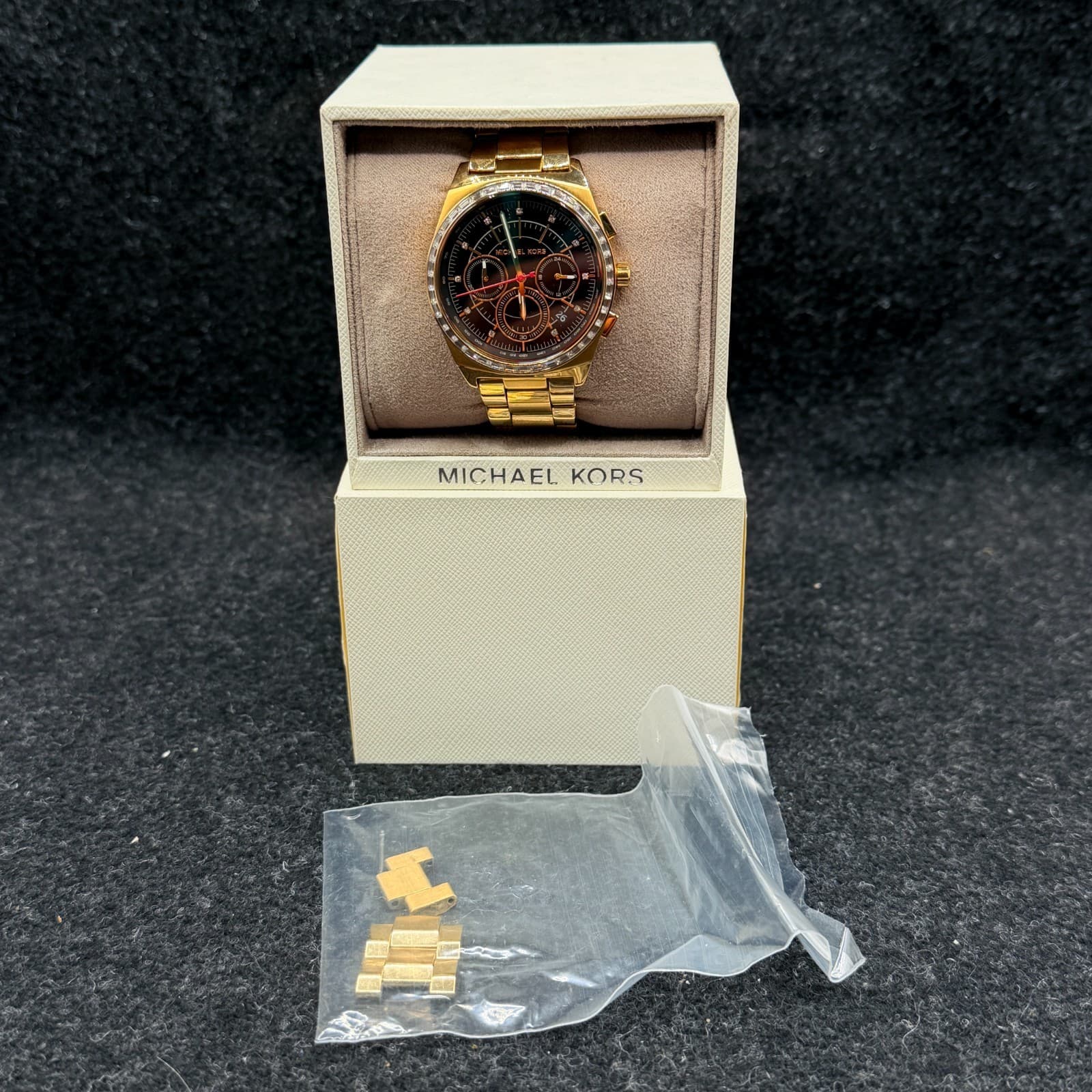 Michael Kors Women's QVail Chronograph Dial Gold Toned 38mm Watch MK-6446