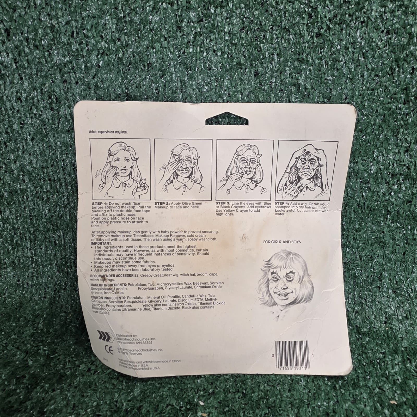 NEW - Vintage 1988 Creepy Creatures Witch Disguise Makeup Kit - Thumbnail 4