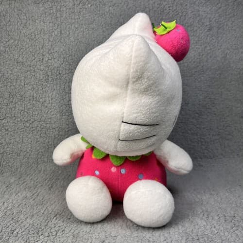 Vintage 2002 Sanrio Smiles Hello Kitty Pink Strawberry Dress 11.5” Plush Rare - Thumbnail 4