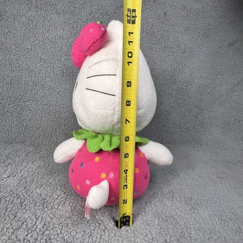 Vintage 2002 Sanrio Smiles Hello Kitty Pink Strawberry Dress 11.5” Plush Rare - Thumbnail 10