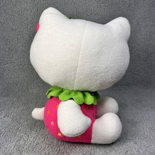 Vintage 2002 Sanrio Smiles Hello Kitty Pink Strawberry Dress 11.5” Plush Rare - Thumbnail 5