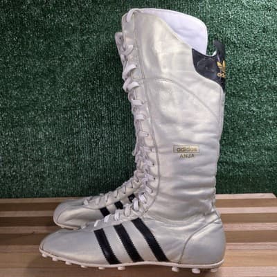 Women's Size 8 ADIDAS Anja Lace-Up Pearl White Wrestling Boots Y2K Rare