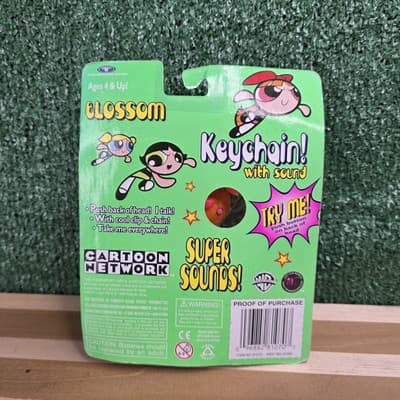 1999 Powerpuff Girls Blossom Keychain Cool Clip & Chain KB Toys Trendmaster - Thumbnail 4