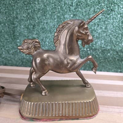 VINTAGE MARKAY UNICORN FIGURAL BRASS LAMP TOUCH DIMMER SWITCH - KOREA - Thumbnail 4