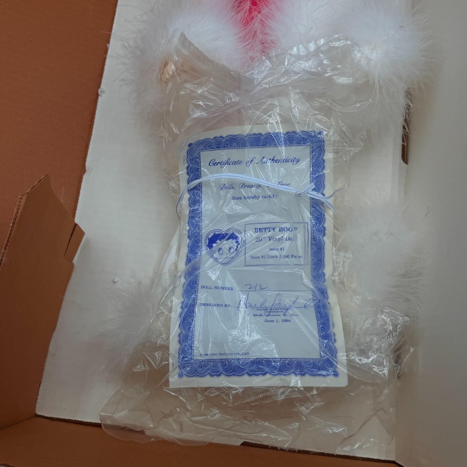 NIB 1984 Betty Boop 20" Doll Lmtd Ed #527/5000 H. Garfinkel Signed COA Issue #1 - Thumbnail 3