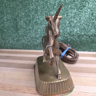 VINTAGE MARKAY UNICORN FIGURAL BRASS LAMP TOUCH DIMMER SWITCH - KOREA - Thumbnail 3
