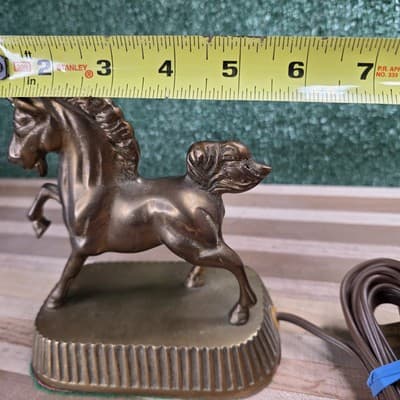 VINTAGE MARKAY UNICORN FIGURAL BRASS LAMP TOUCH DIMMER SWITCH - KOREA - Thumbnail 9