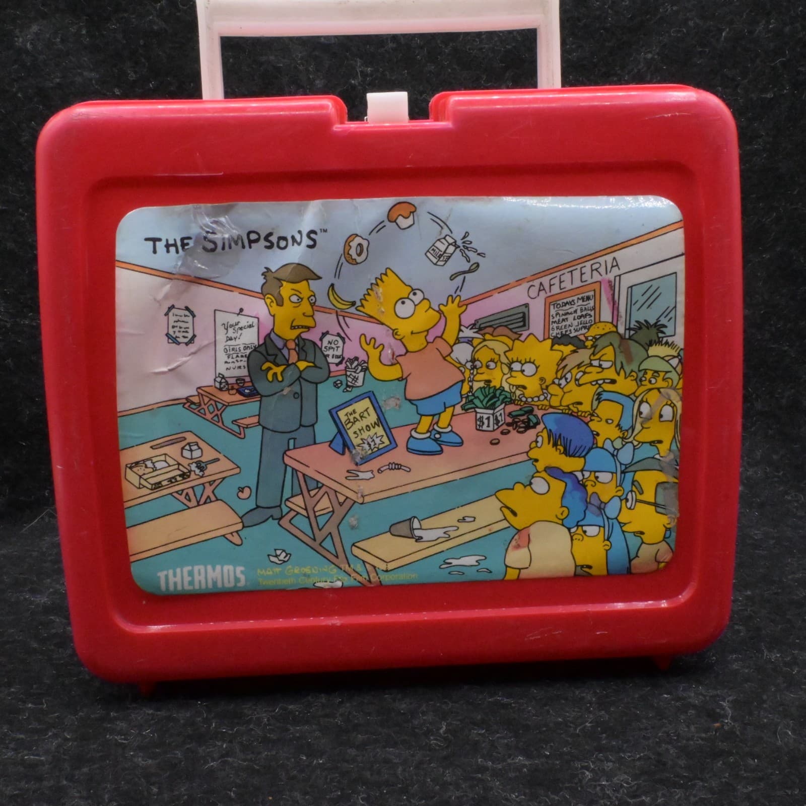 Vintage 1990 Thermos Co The Simpsons Bart Cafeteria Lunchbox No Thermos Cup - Thumbnail 2