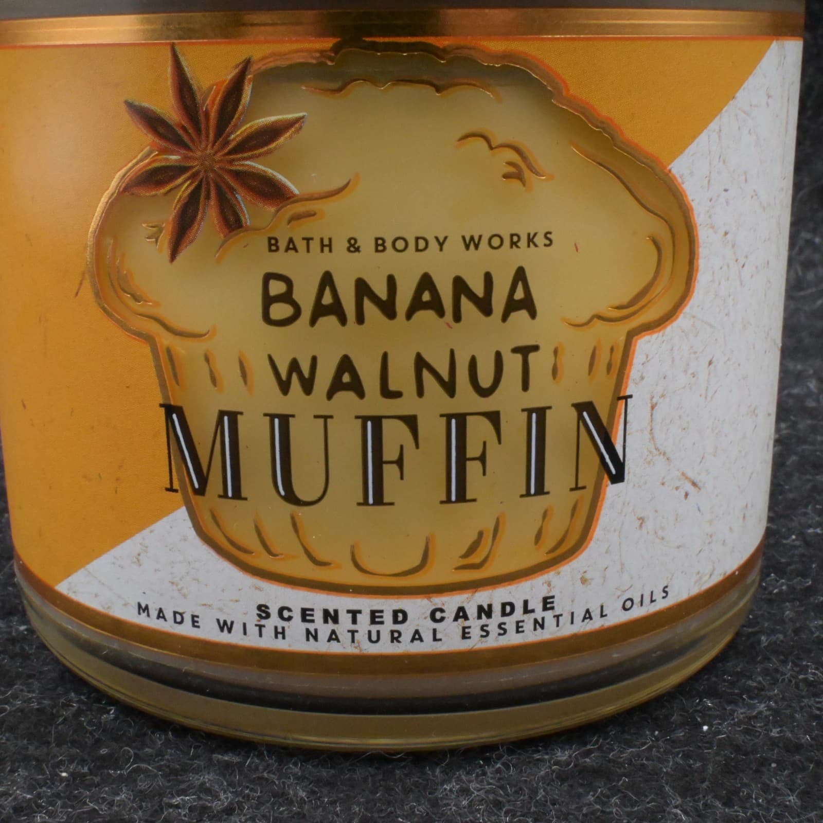 Bath & Body Works Banana Walnut Muffin Scented Candle 3 Wick NEW - Thumbnail 2