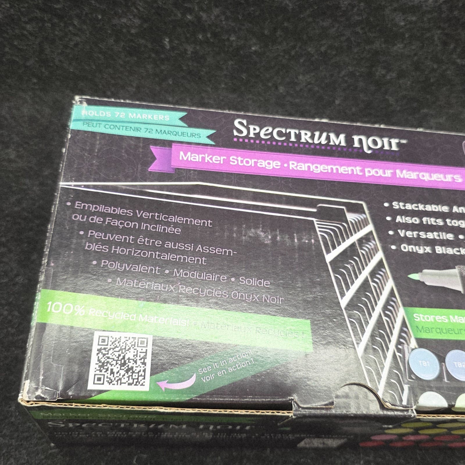Crafter's Companion Spectrum Noir Marker Storage Trays Black Empty 6 NO MARKERS - Thumbnail 4