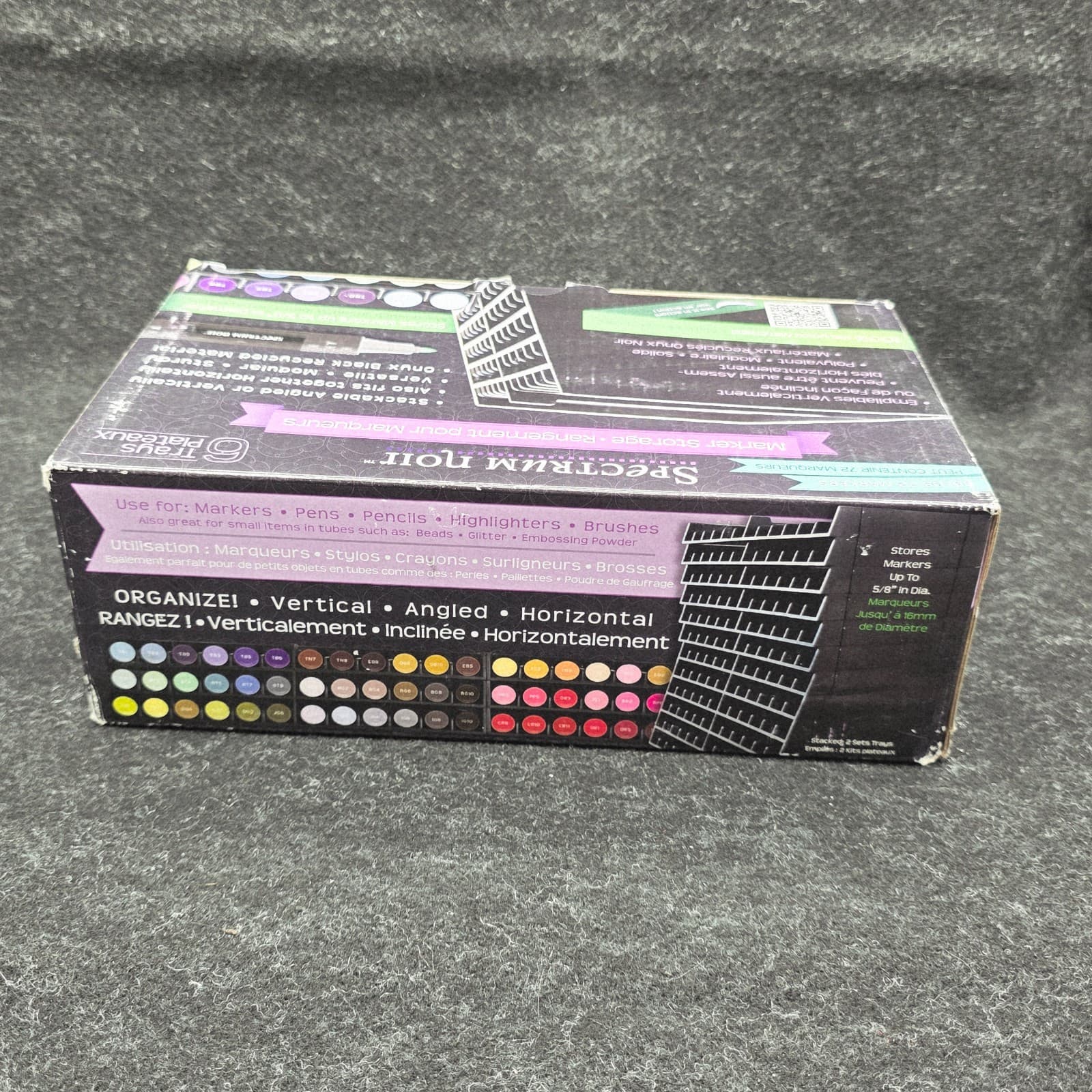 Crafter's Companion Spectrum Noir Marker Storage Trays Black Empty 6 NO MARKERS - Thumbnail 7