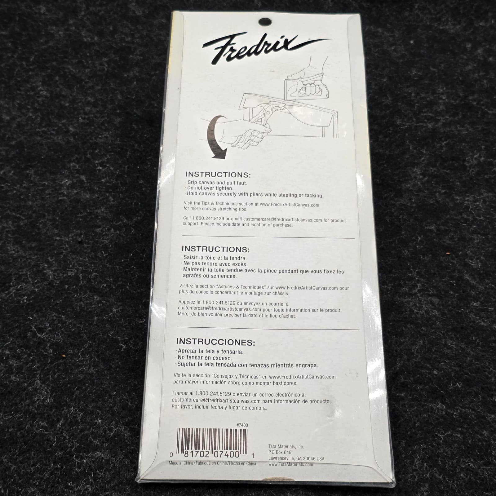 FREDRIX Canvas Pliers w/Extra Wide Sure Grip Serrated Jaws #7400 - NEW - Thumbnail 6