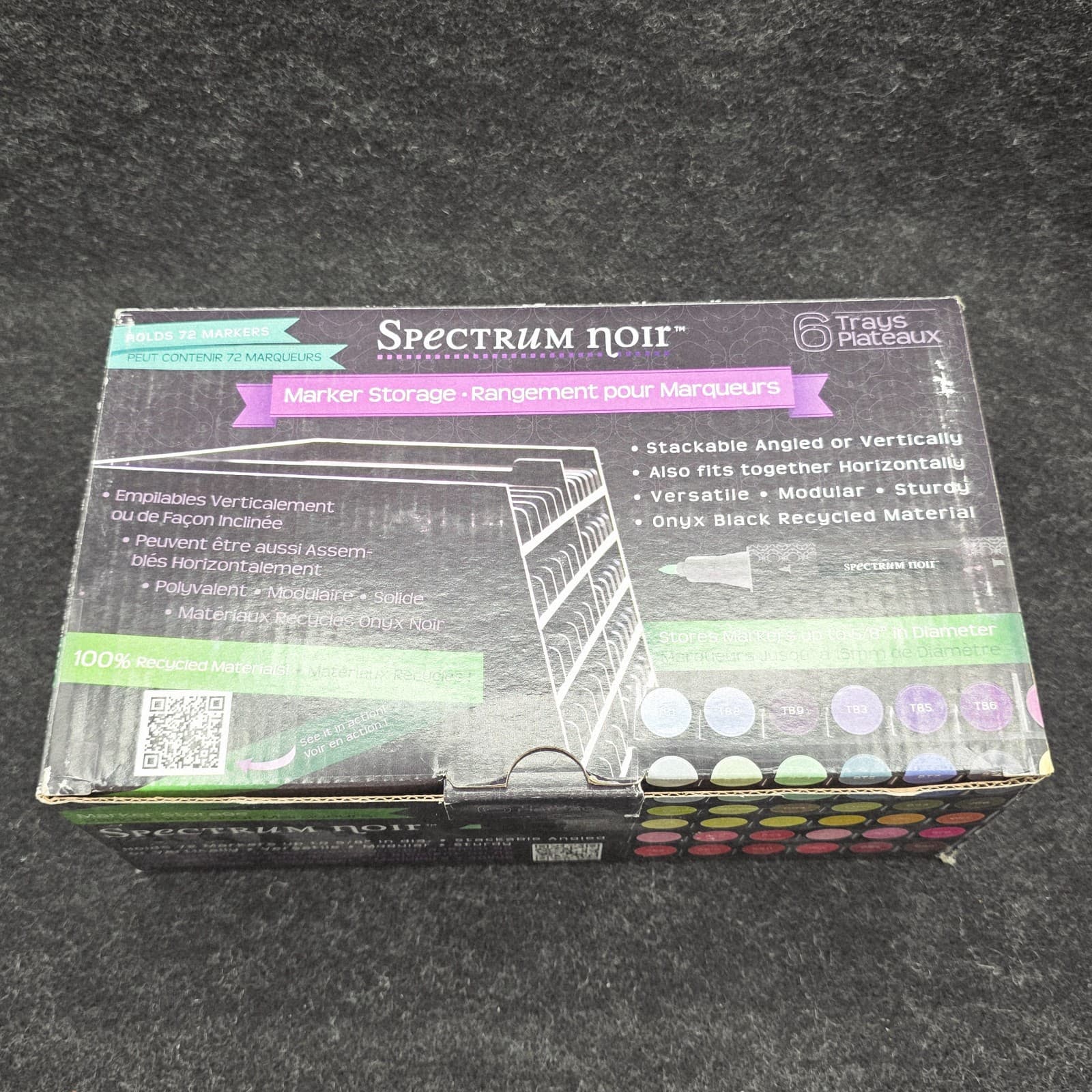 Crafter's Companion Spectrum Noir Marker Storage Trays Black Empty 6 NO MARKERS - Thumbnail 2