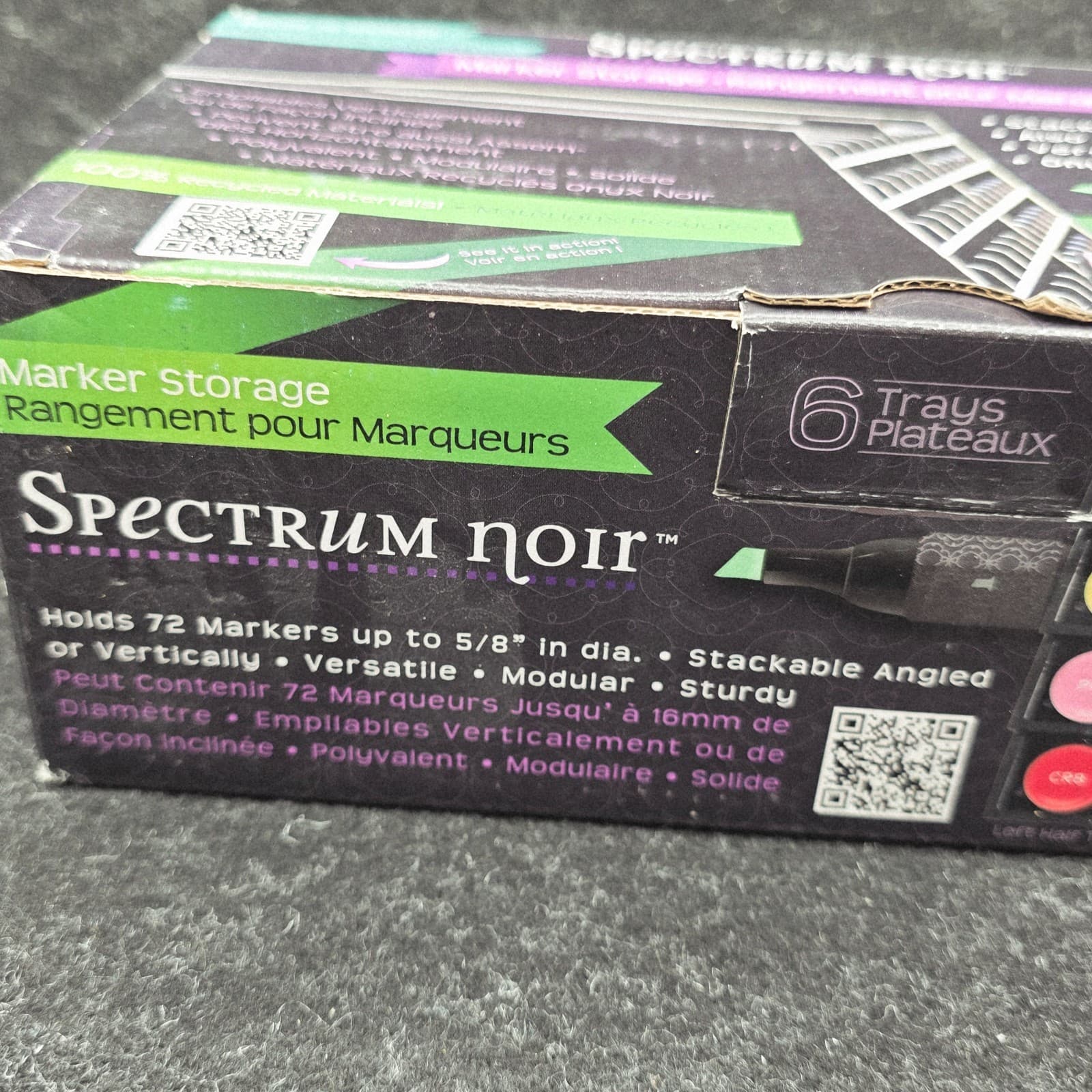 Crafter's Companion Spectrum Noir Marker Storage Trays Black Empty 6 NO MARKERS - Thumbnail 5