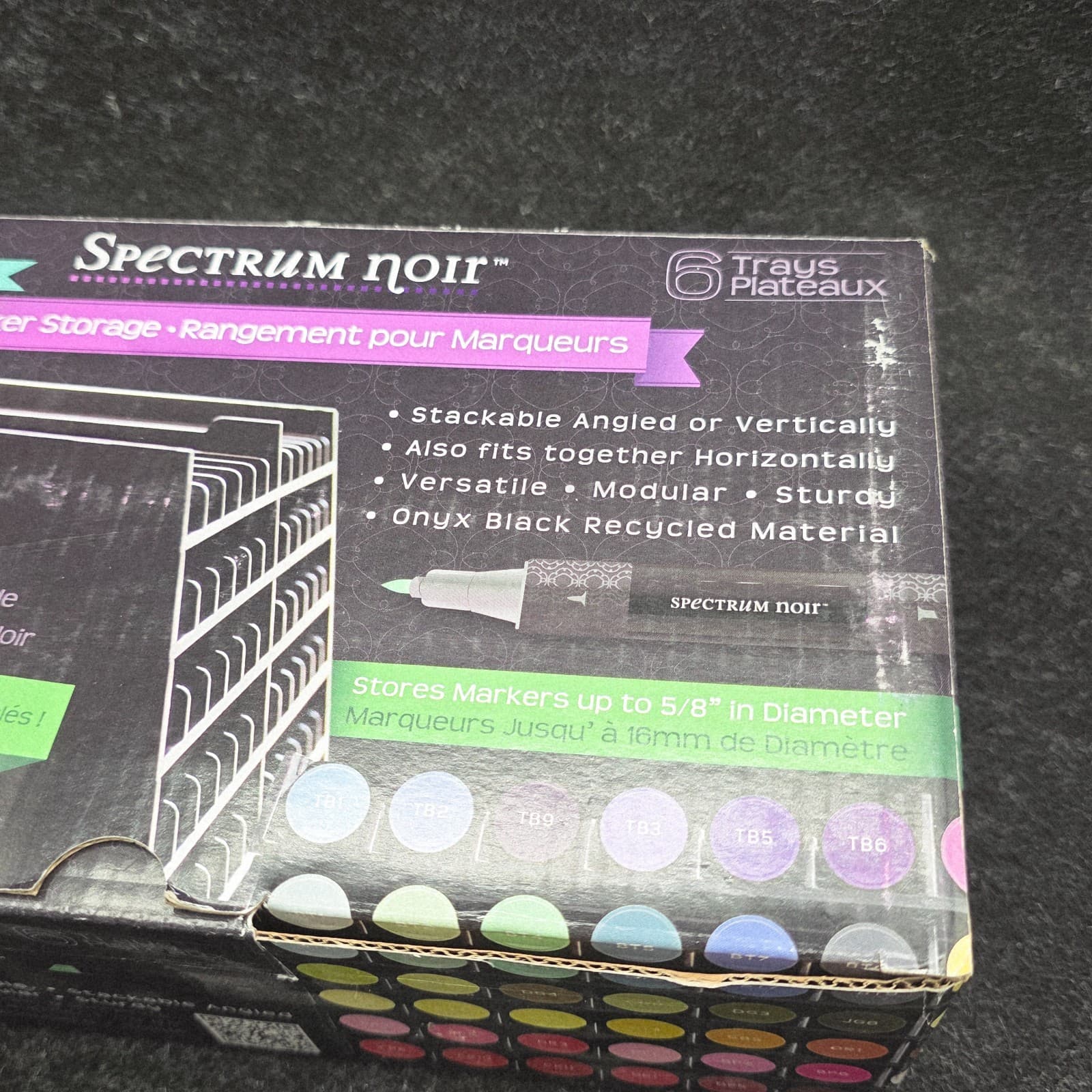 Crafter's Companion Spectrum Noir Marker Storage Trays Black Empty 6 NO MARKERS - Thumbnail 3