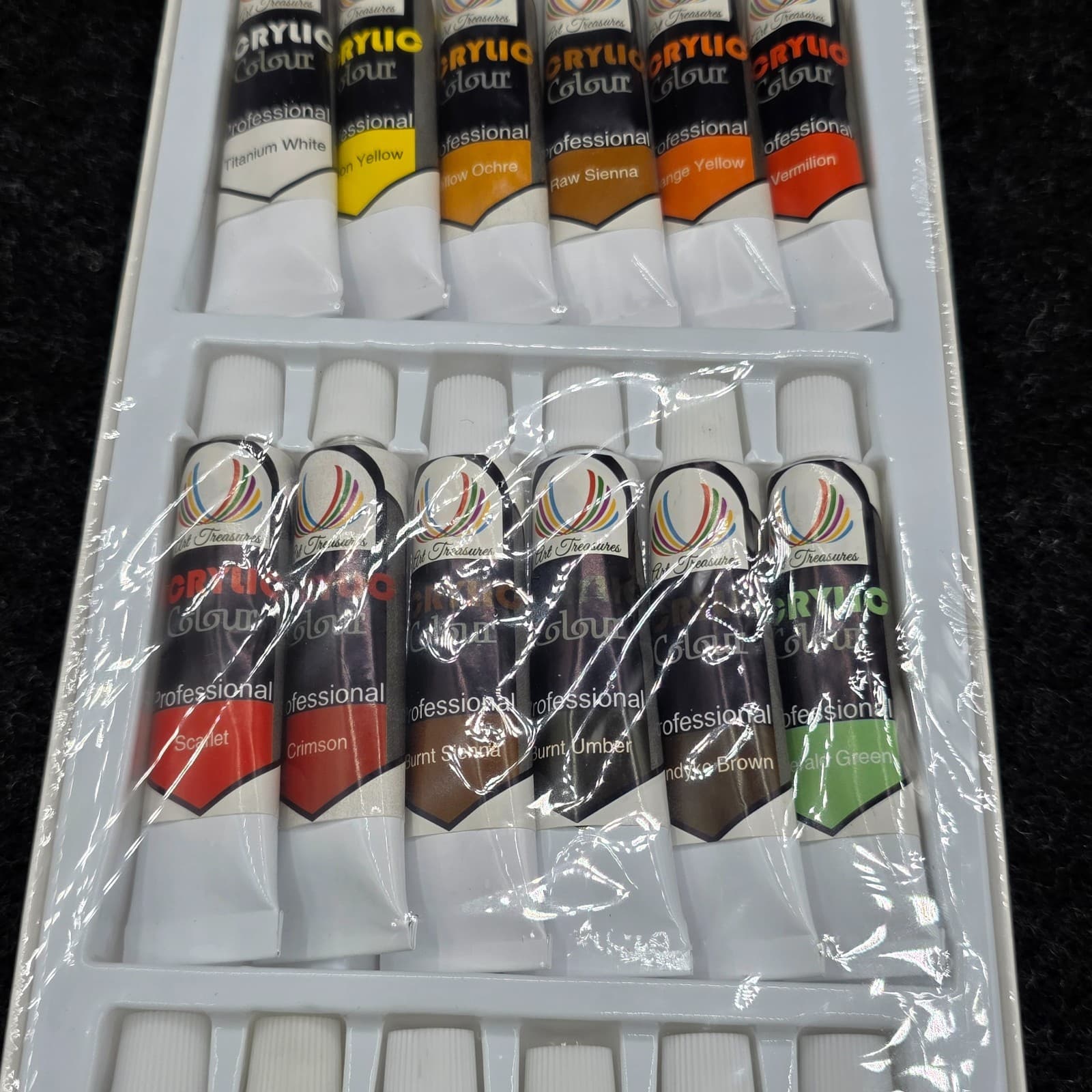 NEW ART TREASURES ACRYLIC PAINT 18 PAINT TUBES - Thumbnail 3