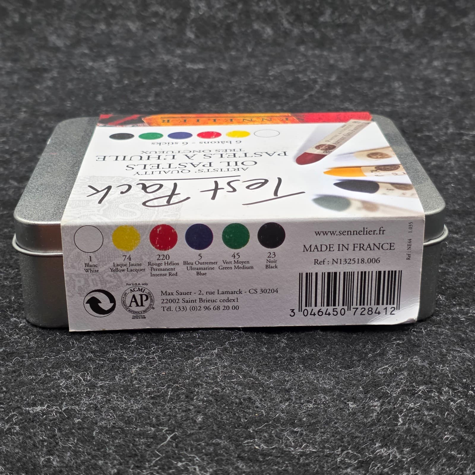 Sennelier Test Pack Pastel Full 6 Stick Set White, Black, Red, Bleu.. - Thumbnail 3