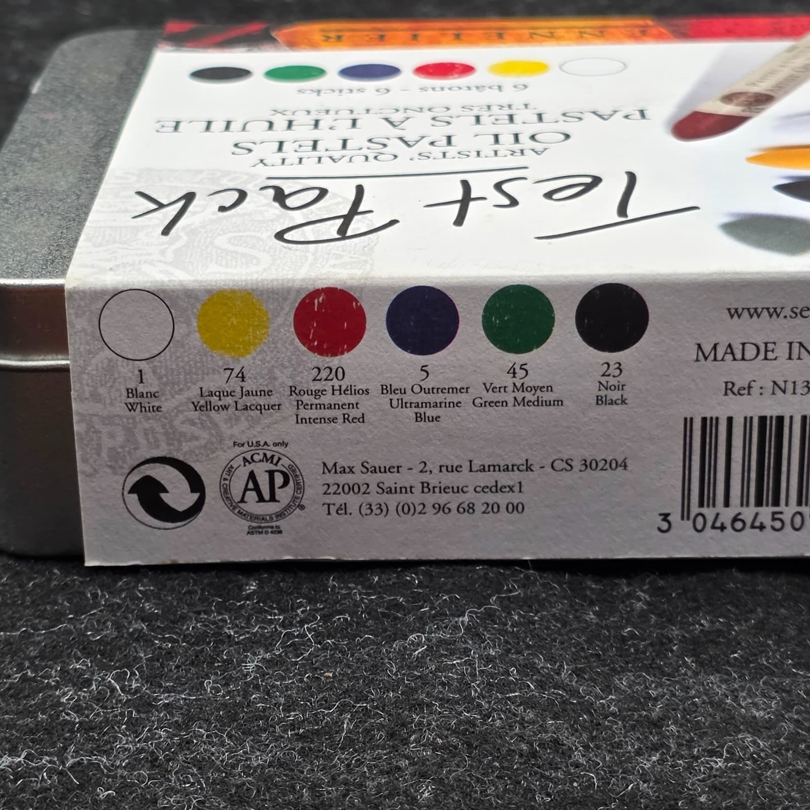 Sennelier Test Pack Pastel Full 6 Stick Set White, Black, Red, Bleu.. - Thumbnail 4