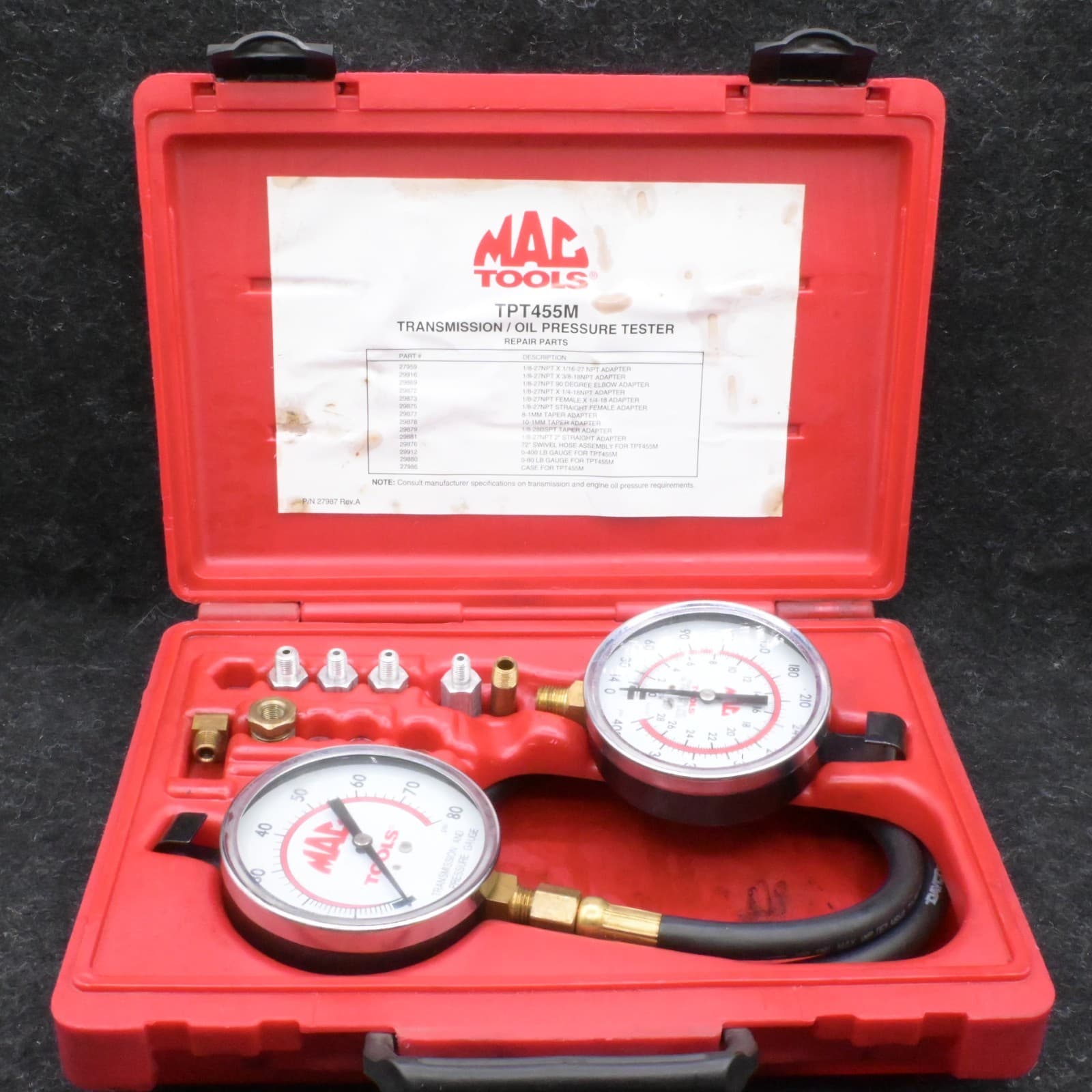 MAC Tools TPT455M Transmission / Oil Pressure Test Kit- Case & Some Adaptor - Thumbnail 5